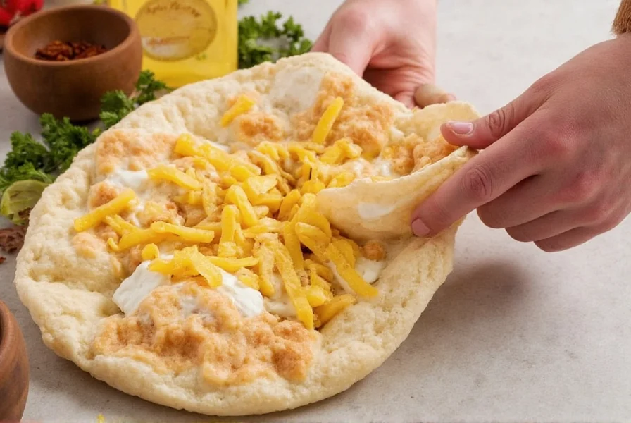 Sopapilla ingredients laid out on a wooden table