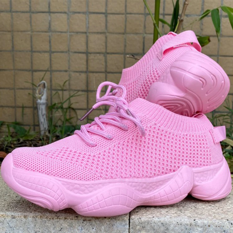 

China Wholesale fashion comfortable new trendy breathable women sock shoes running pink shoes, Any color