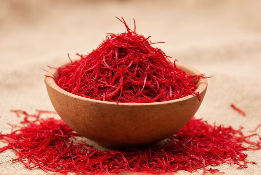 Saffron threads being tested for authenticity through water infusion showing proper color release