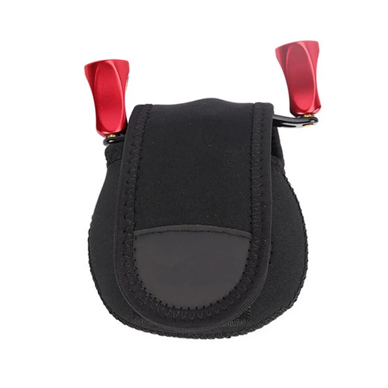 

New Style Durable Waterproof Neoprene Material Fish Wheel Pouch Fishing Reel Cover Bag With Adjustable Elastic Band, Black
