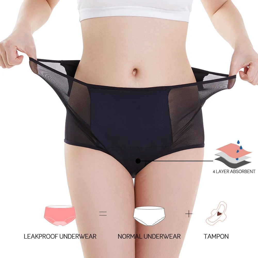 

Lynmiss Reusable Menstrual Underwear With Pocket Incontinence Functional Underwear Absorbent Leakproof Period Panties For Women