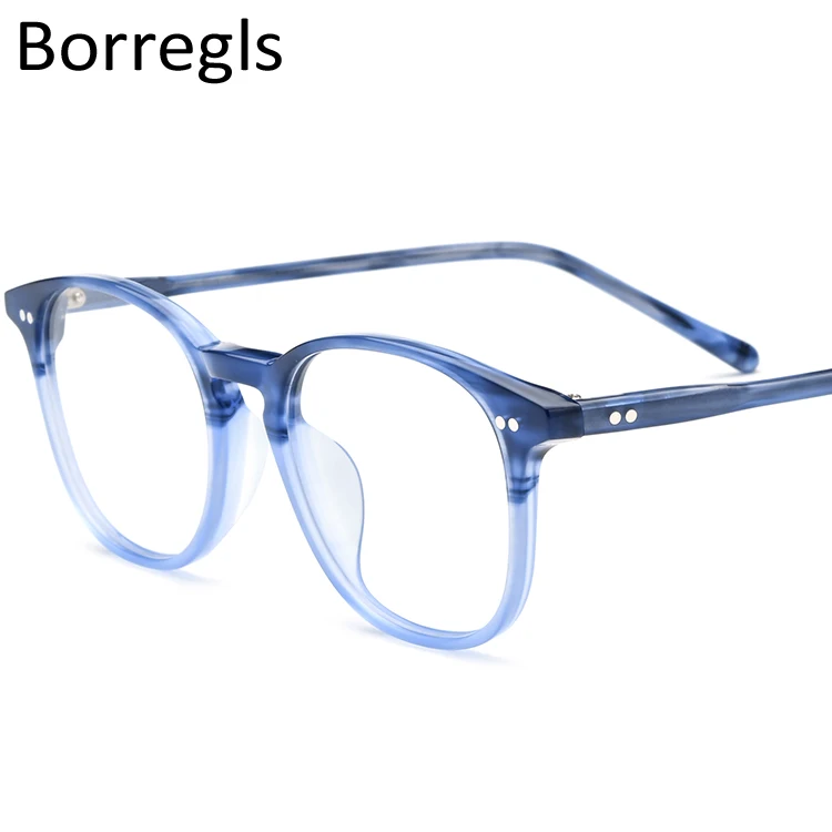

Borregls Acetate Glasses Frame Men Square Prescription Eyeglasses Women Nerd Myopia Optical Clear Spectacles Eyewear 19128