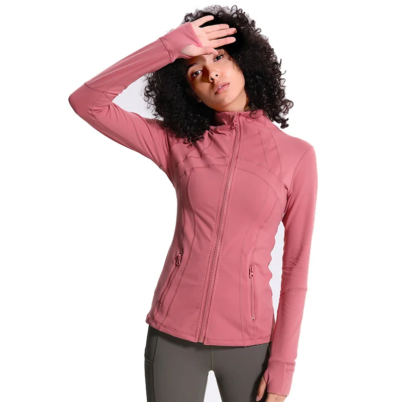 

yoga fitness tops sports front zipper up jackets for womens, Custom pantone color