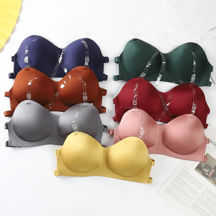 

2021 New Arrives Lady Backless Bras For Women Strapless Push Up Bra Strapless Thread Wrapped sexy bra, Nine colors.pink,yellow,gray,green,blue,black,skin,burgundy,orange