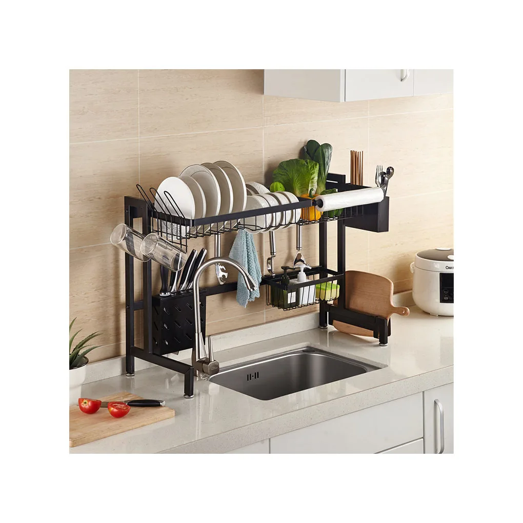 

Amazon hot fever Stainless Steel Sink Drainer Shelf Kitchen Dish Drying Rack Space Saving Utensil Holder Shelf, Black