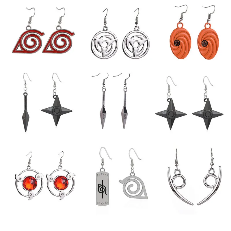 

Wholesale Anime Kakashi Sasuke Oshemaru Shuriken Cartoon Character Earrings, Mixed color