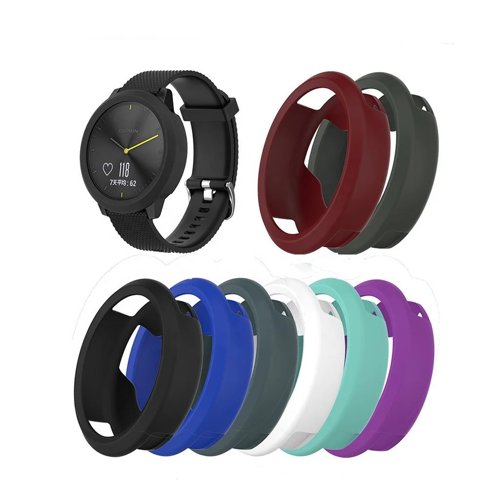 

Newest Arrival Brand Design Wholesale Texture Full Coverage Bumper Soft Silicone Protective Watch Case for Garmin vivomove HR, Multiple colors