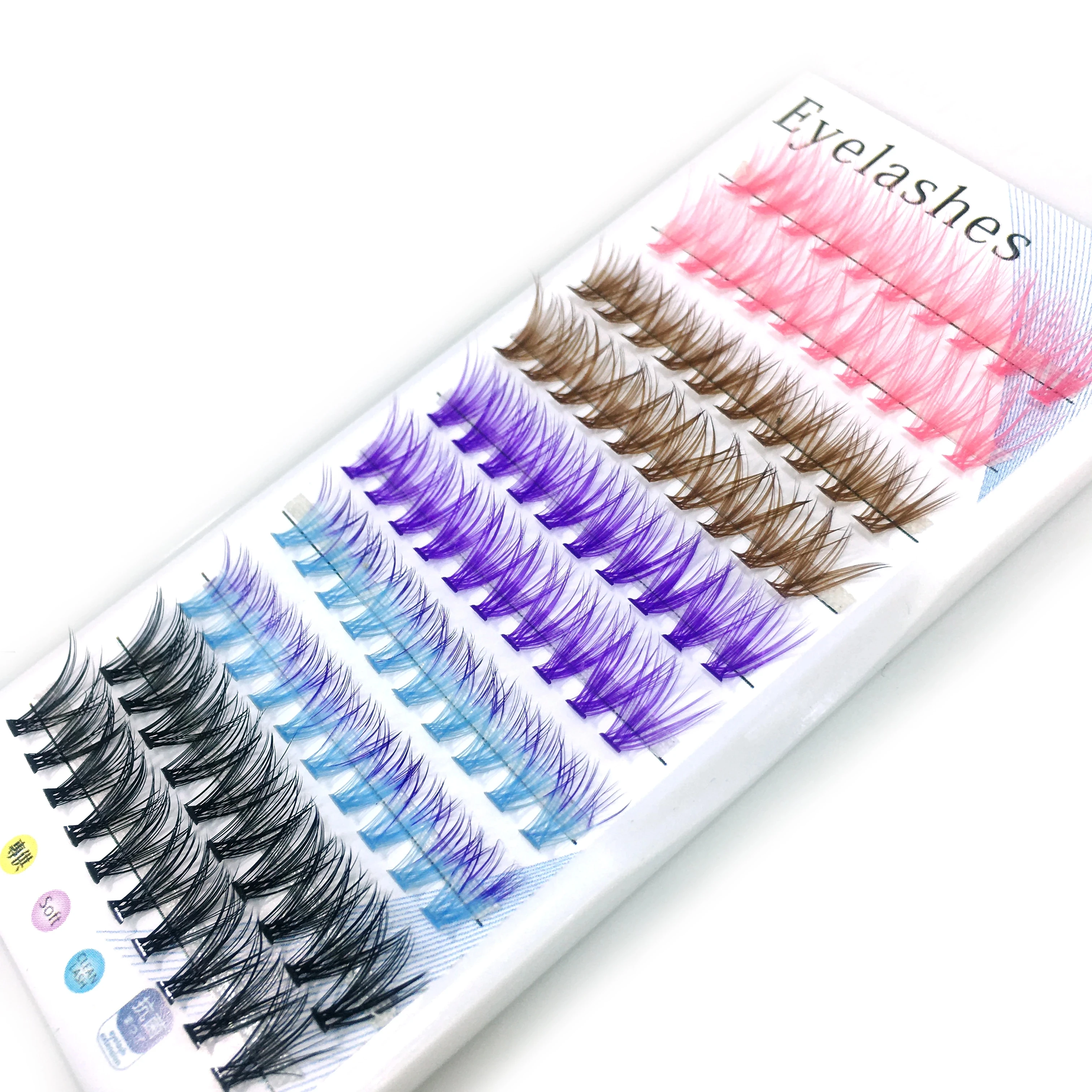 

NEW Cluster Colorful Individual Lashes Professional Makeup EyeLashes Grafting False Eyelashes extension individual Lashes