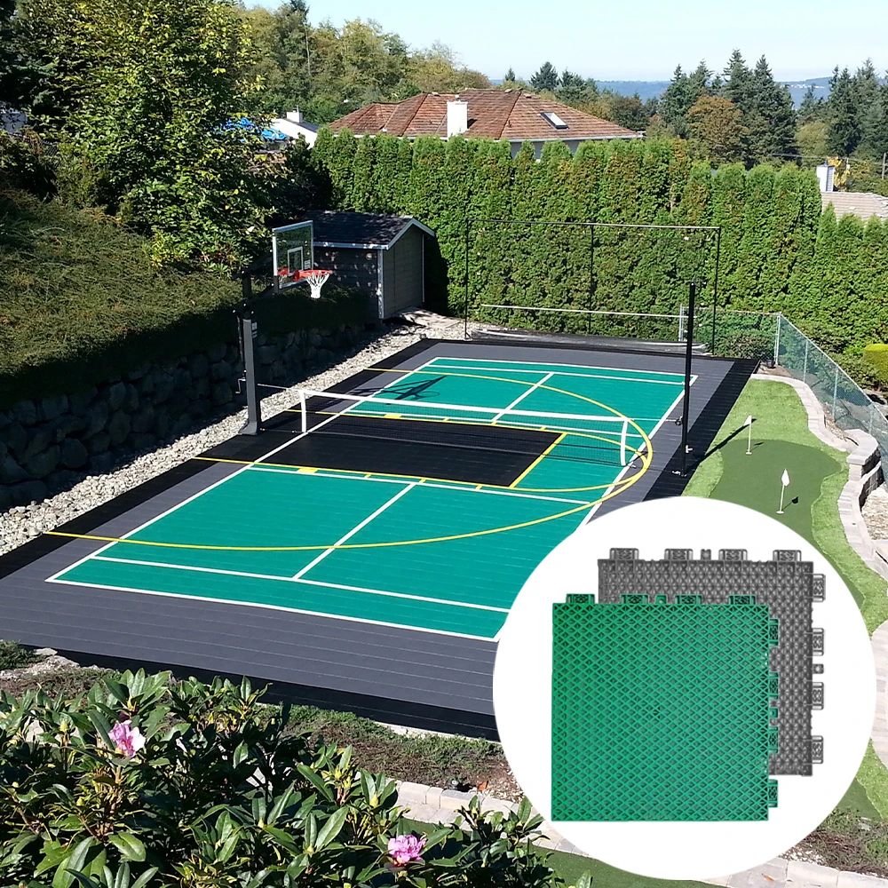

plastic basketball panoramic pickleball padel tennis court floor cost factory plastic event flooring interlocking mat tile