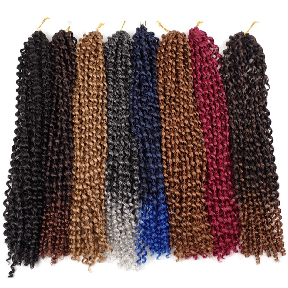 

Wholesale 18 22 Inch Passion Twist Crochet Braiding Hair Curly Ombre Synthetic Water Wave Crochet Braids Hair for Women