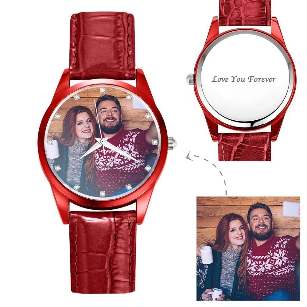 

43mm Personalized Engraved Red Leather Strap Watches Men Wrist Brand Relogio Skmei Watch With Custom Logo