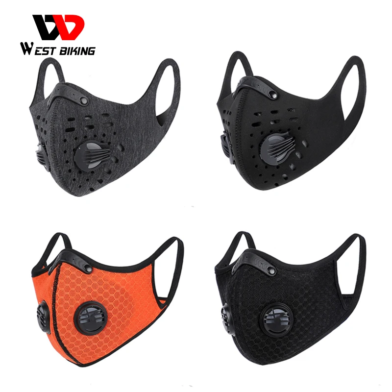 

Christmas Present Activated Carbon Dust Mask Bike Sports Mask With Exhalation Valve Cycling Running Dust-proof Bicycle Face Mask, Black,gray,light blue, dark blue,orange , dark green,red