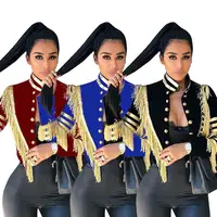 

ML5113 - women trending casual button short tassel jacket