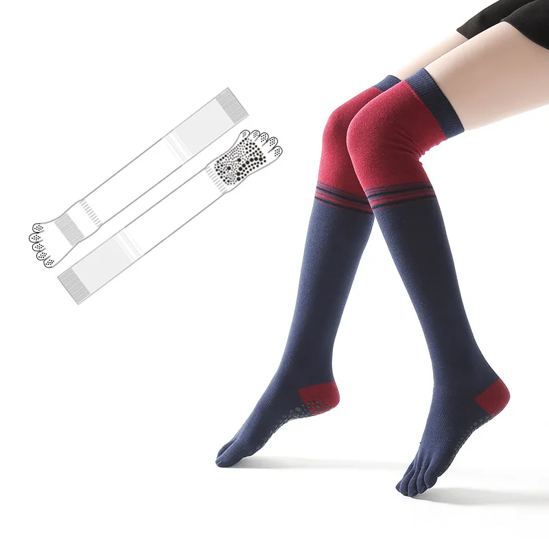 

Ladies over-knee winter warm dance socks five-finger full-finger non-slip long tube sports yoga socks, Custom color