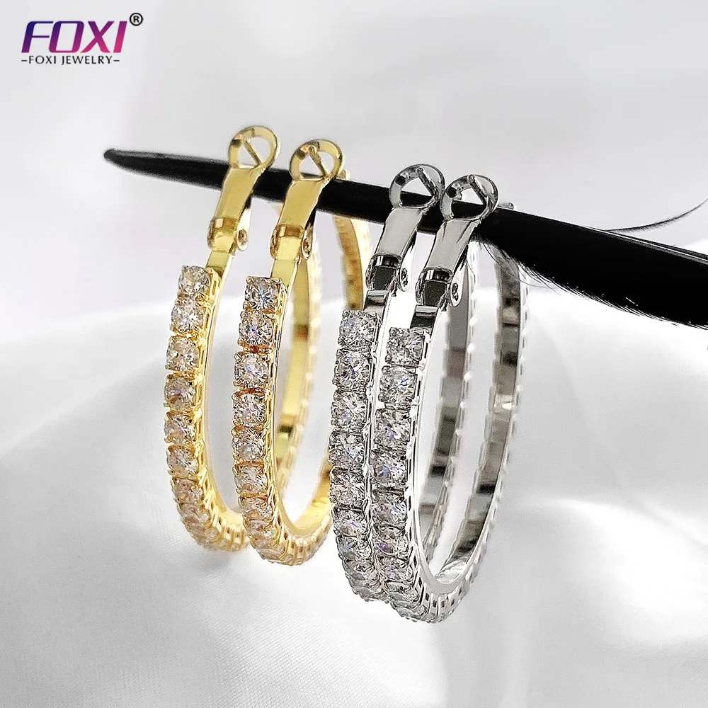 

2021 Hot Sale 14K Gold Plated Brass Zircon zarcillos oro Huggie Hoop Earrings for Women Jewelry