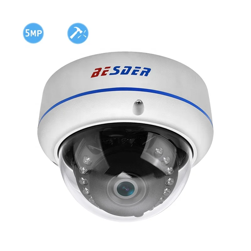 

BESDER H.265 IP Camera POE Vandal-proof 2MP 5MP Home Security CCTV Camera IR Night Vision, White