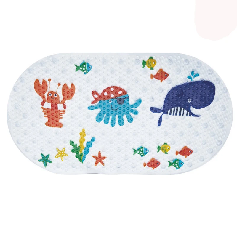 

Wanyu quick drying pvc shower room non slip cute bath mats animal printing waterproof carpet cartoon