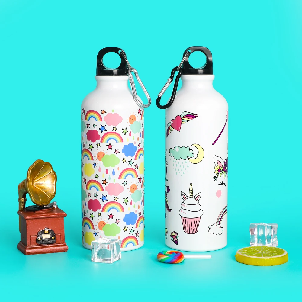 

Bike cold cute aluminum reusable metal drink sublimation sports custom kids water bottle for school, Support customization