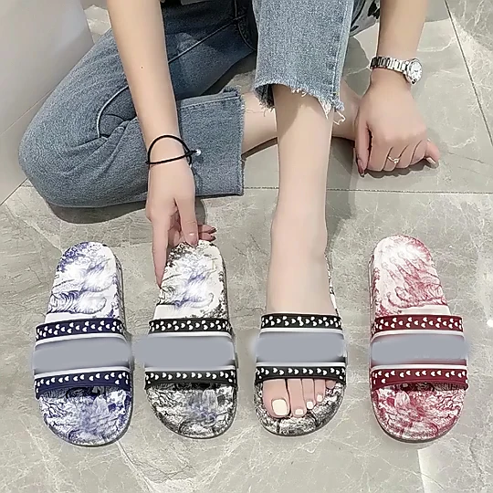 

2022 New Designer Custom Women Slides Slippers Flat Sandals, Black,red,white