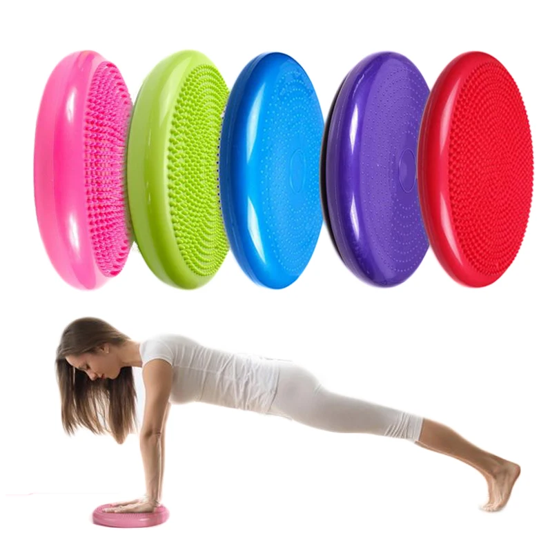 

massage balance pad PVC Inflatable Wobble Cushion with Pump Balancing Disc Cushions for Home and Gym, Pink, blue, purple,red,silver,yelllow,green