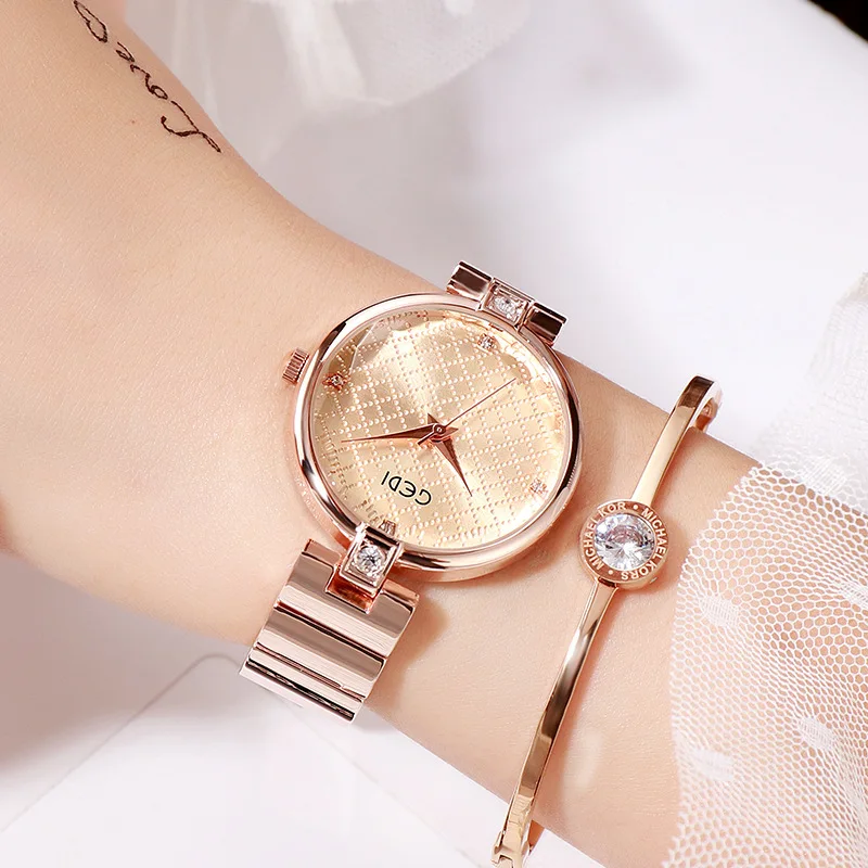 

GEDI Women Watches Luxury Brand Lady Wrist Watch Alloy Ladies Clock Quartz Woman Women Watch