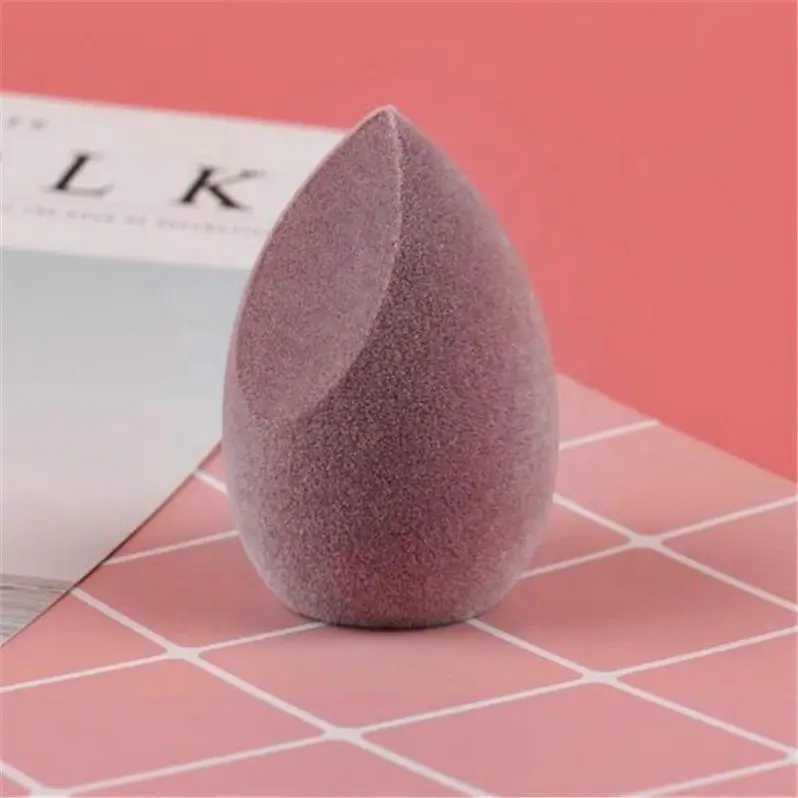 

Wholesale Burgundy Flocking Waterdrop Beveled Makeup Sponge