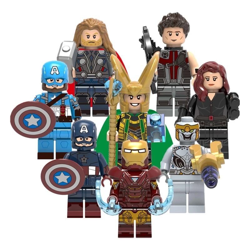 

X0259 Hot Super Heroes Endgame Chitauri Loki Black Widow Thor Hawkeye Captai Machine Thor Figures Building Blocks Kids Toys