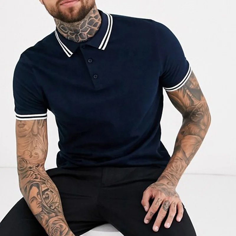 

Short Sleeve Slim Fit Custom Polo Shirt 100% Cotton Plain Golf T-shirt Polo Shirt