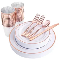 

Wholesale 175pcs rose gold disposable plastic round charger plates plastic plate making machine price for wedding decoration