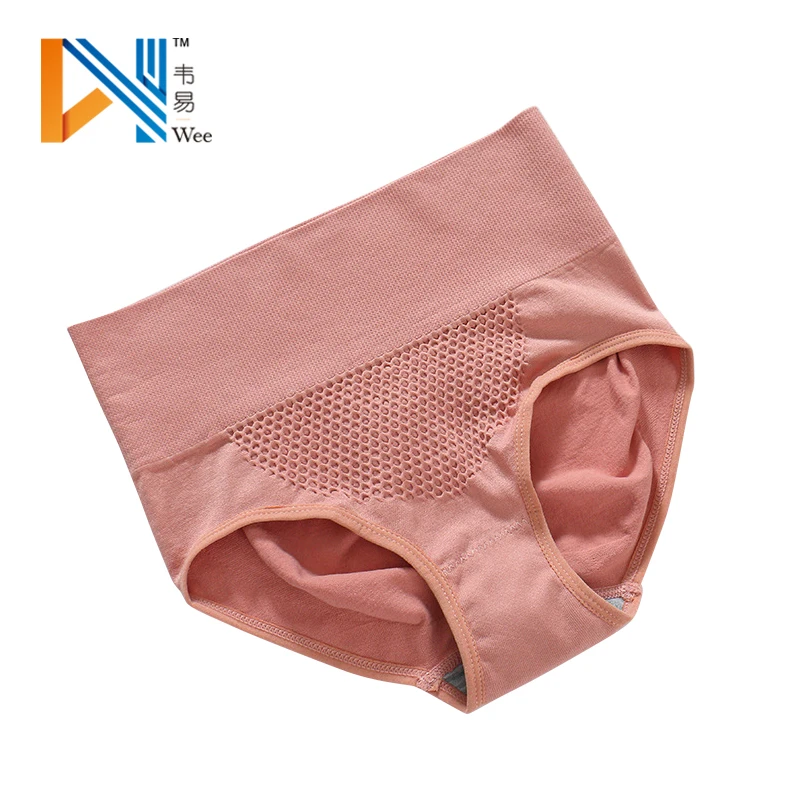 Japan hot sale high waist ladies knickers high elastic slimmer seamless honeycomb panties for woman
