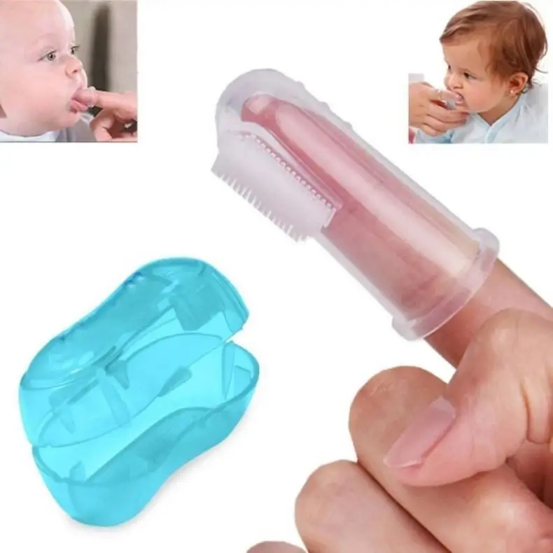 

Baby silicone toothbrush thumb cover toothbrush baby tooth brush all silicone tongue clean coating T1007