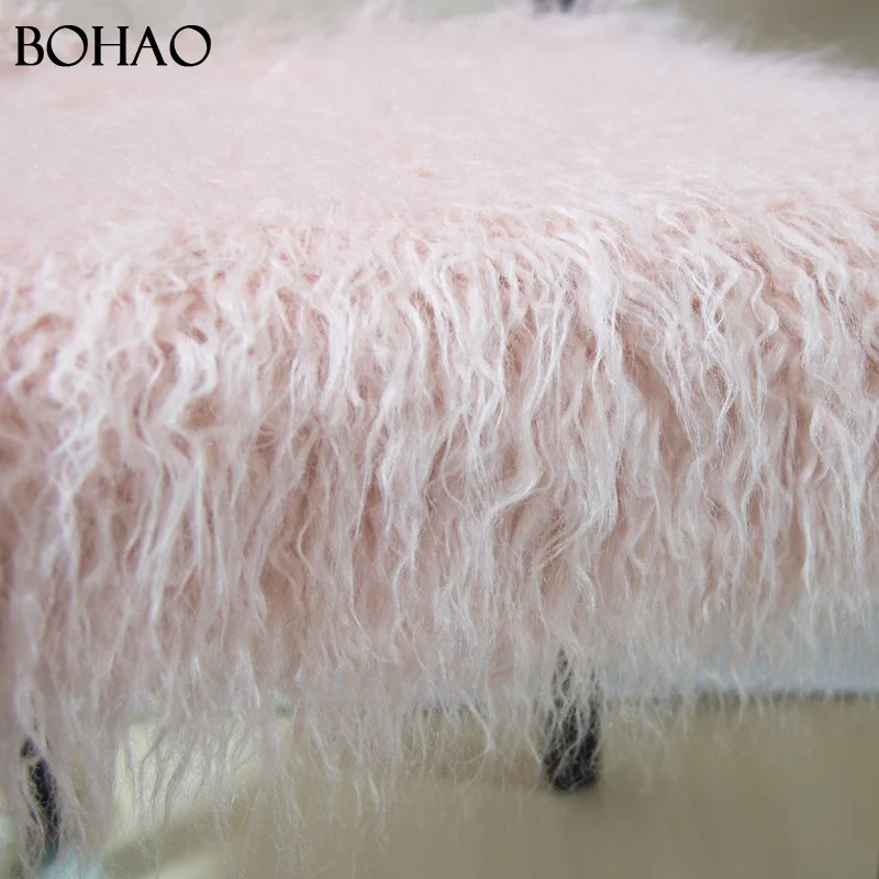 
110mm Fur Height Hot Textile Fur Artificial Pink Faux Fur Fabric Long Pile 