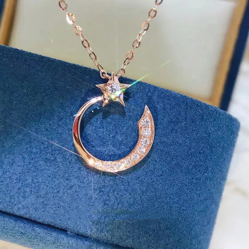 

Fashion Jewelry KYNL0328 Platinum Plated Geometric Shape 3A Zircon Necklaces for Women, Rose gold