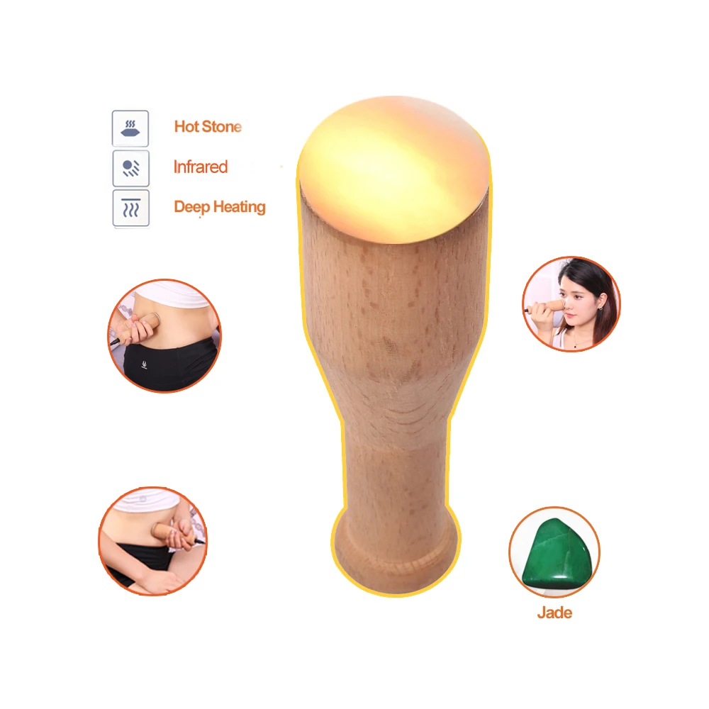 

New style hot selling moxabustion infrared jade roller gua sha natural electric heating therapy health scrape massager device