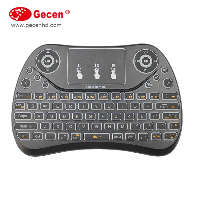 

Cheapest mini keyboard i8 backlit 3 color 2.4G wireless MINI keyboard air mouse remote control, Black