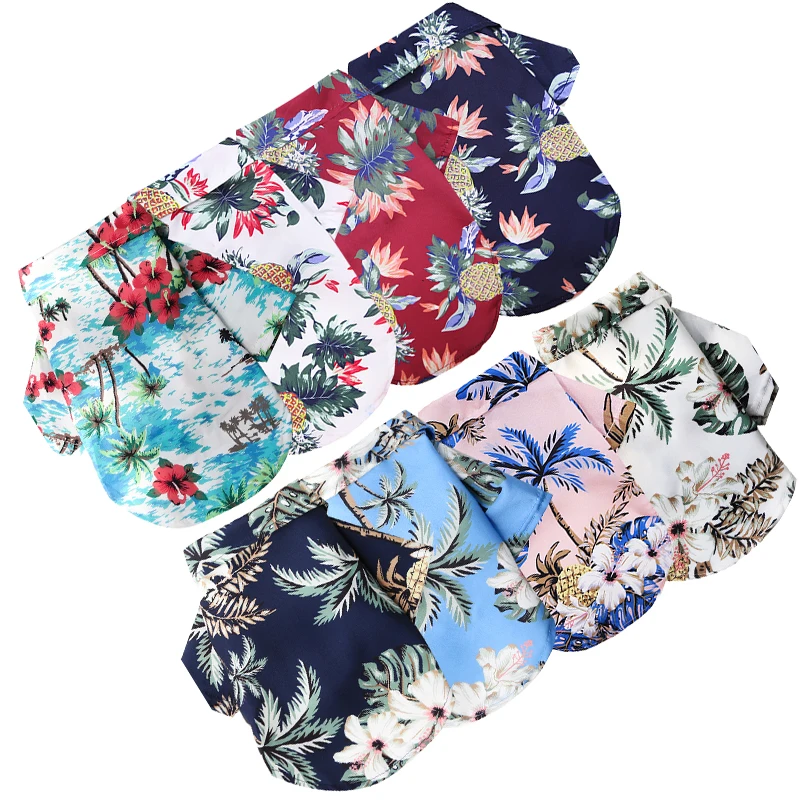 

Wholesale dog hawaiian shirts Style Cotton and Linen Pet big Dog clothes Shirt cat Shirt ropa para perros 5xl grande