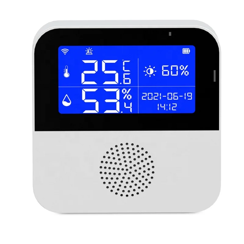 

Tuya APP Smart Home Brightness Indicator Voice Control Google Assistant LCD Display WiFi Digital Temperature Humidity Sensor