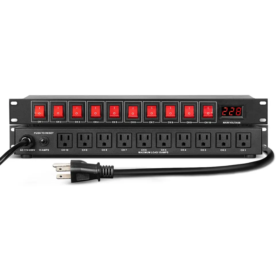 OEM SR128 Professional Intelligent 10 Channel Power Sequencer With Voltage Display Multifunctional Guarding Circuit