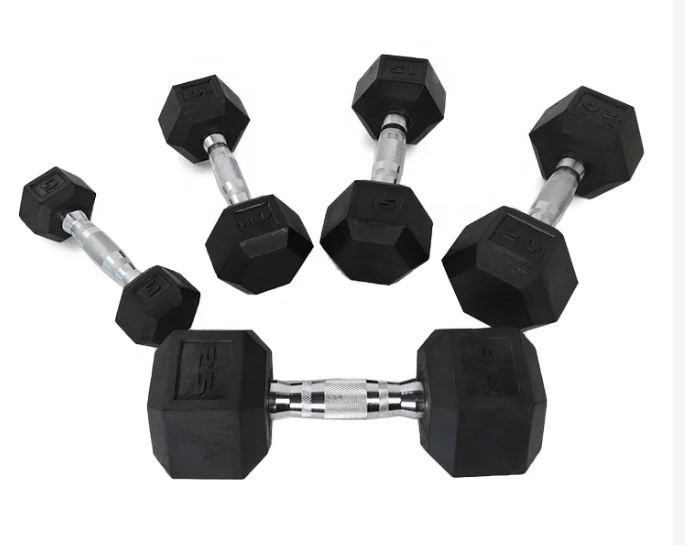 

Factory Price dumbbell set hex rubber popular rubber Hex Dumbbell