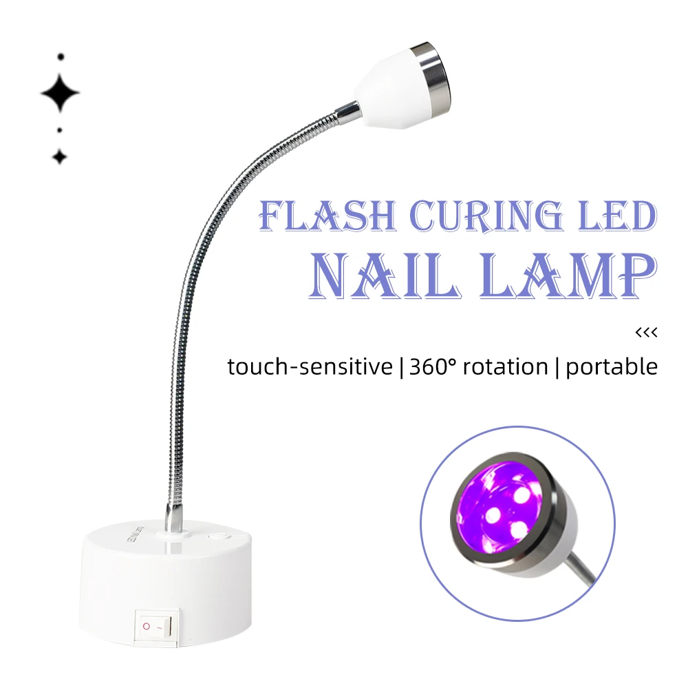 

New Touch Sensor Flash Cure LED Nail Lamp Cordless Adjustable Flexible Desk LED Nail Lamp