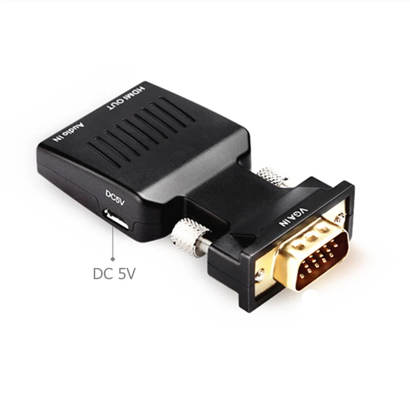 

VGA Male to HDMI Female Converter Audio Power Input Adapter Cable 720P/1080P for HDTV Monitor Projector PC Laptop TV-BOX PS3