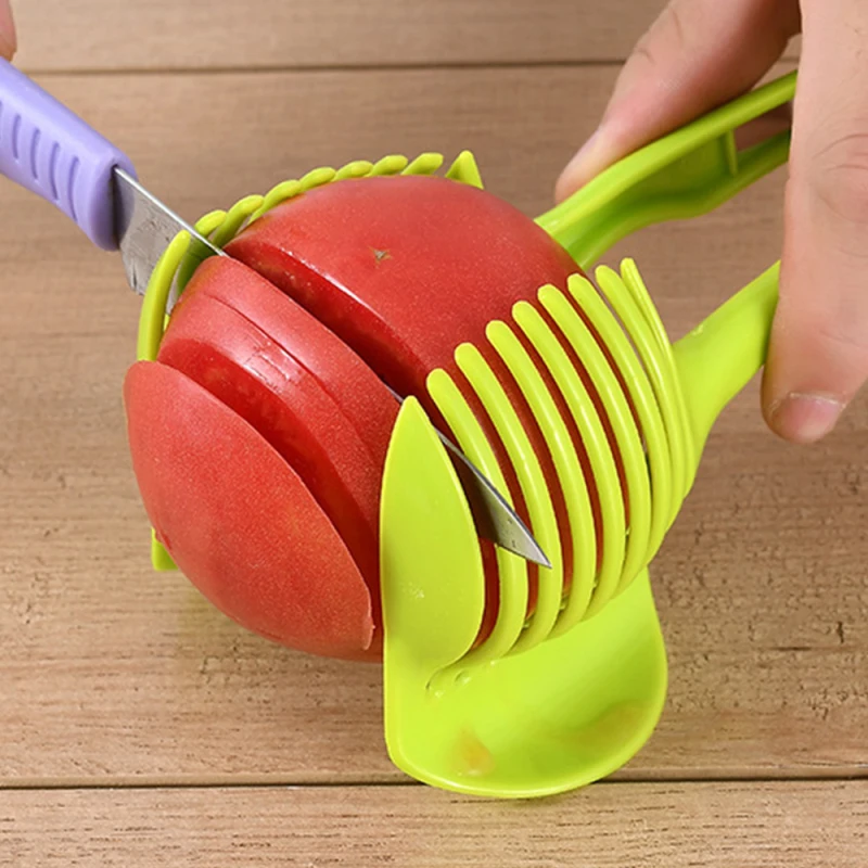 

Handheld Kitchenware Tomato Slicer Bread Clip Fruit and Vegetable Cut Creative Gadget Kitchen Accessories