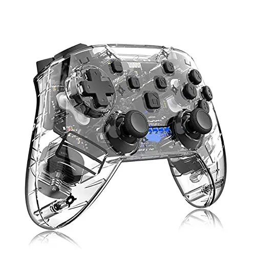 

In Stock NS Switch Pro Transport Colors Wireless Multiple Vibration 6 Axies Gamepad Joystick Clear Transparent Game Controller