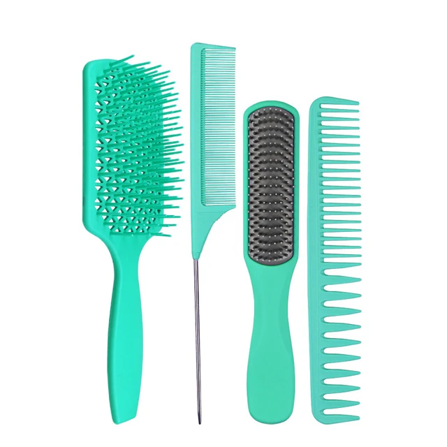 

Factory cost price barber home use comb set Plastic fashion Massage comb plastic wide tooth comb for women, Black,green,pink,purple