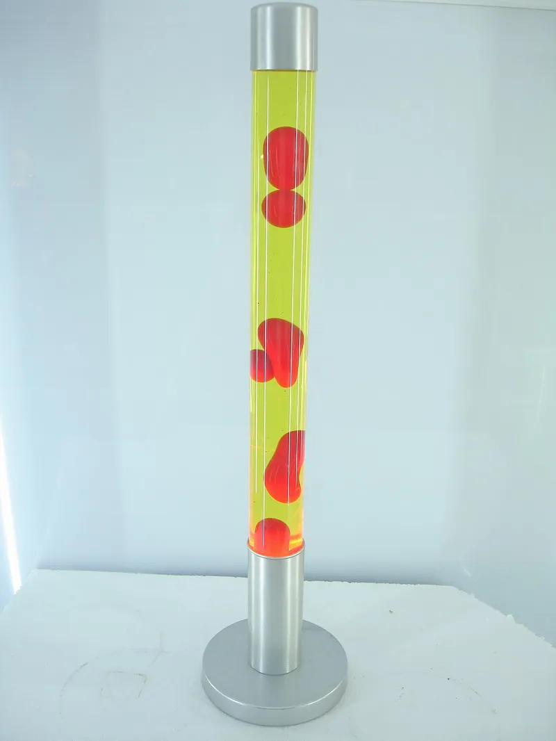
E14 Colorful green cylindrical fluorescence liquid bubble metal hotel glitter table top floor standing motion lava lamp 