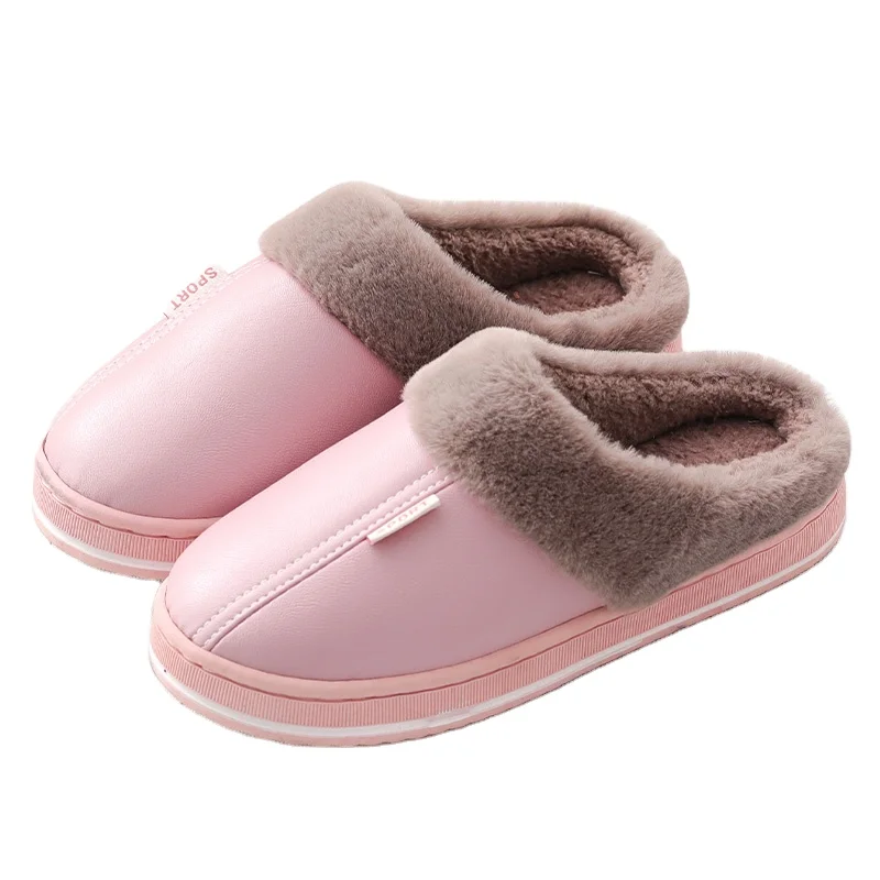 

Men Waterproof Winter Indoor Slippers Non-Skid Women Slides Couple Slip On Sandals Soft Slides, Solid color