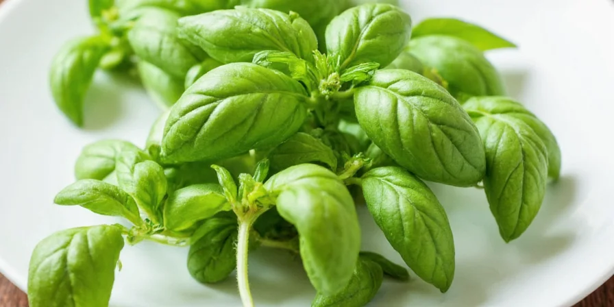 Chef garnishing a dish with basil