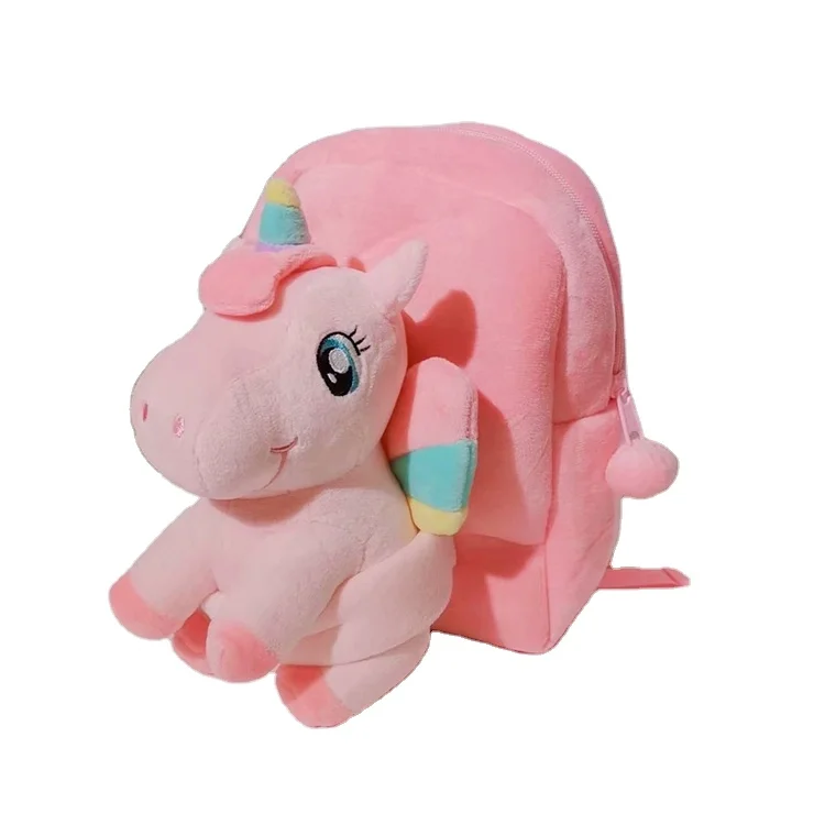 

Amazon Hot Sales Cut Girls Kindergarten Kids School Bags Animals Small Daycare Plush Unicorn Backpack, Pink or customized