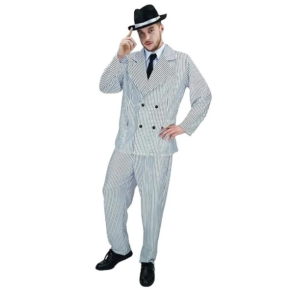 

Halloween Dress Up Party Cosplay 1920's Gangster Costume Cool Handsome Gangster Costume For Men