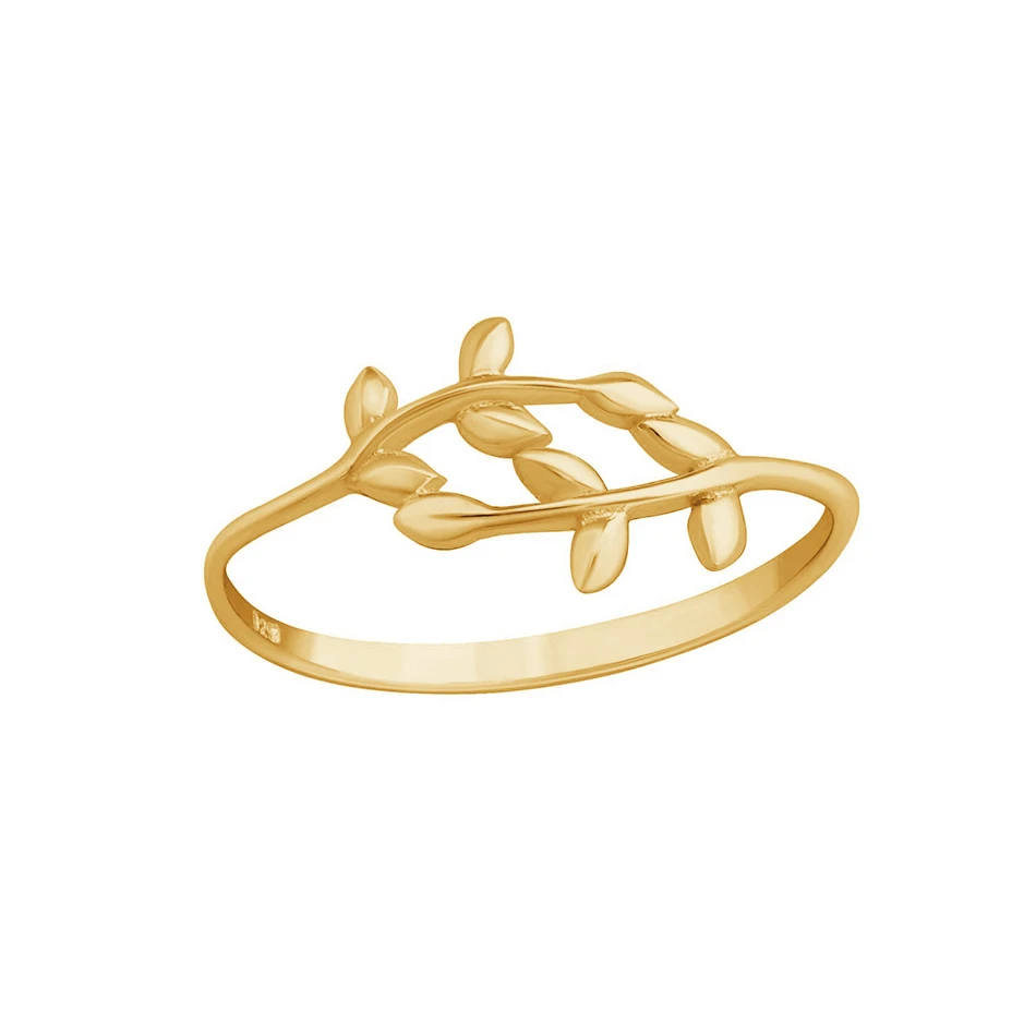 

wholesale 925 sterling silver jewelry 18k gold plated ring new design minimal jewelry simple vine leaf ring